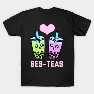 Funny Boba Tea Matching Couple Bubble Tea Besties T-Shirt